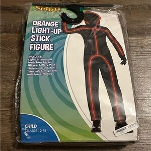 Spirit Black and Orange Light-Up Stick Figure Costume for Kids